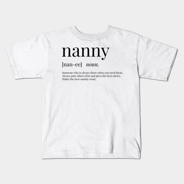 Nanny Definition Kids T-Shirt by definingprints